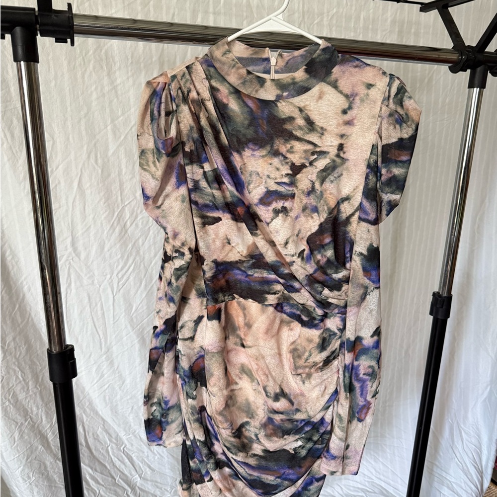 H&M Artistic Long Sleeve Dress - Multicolor
